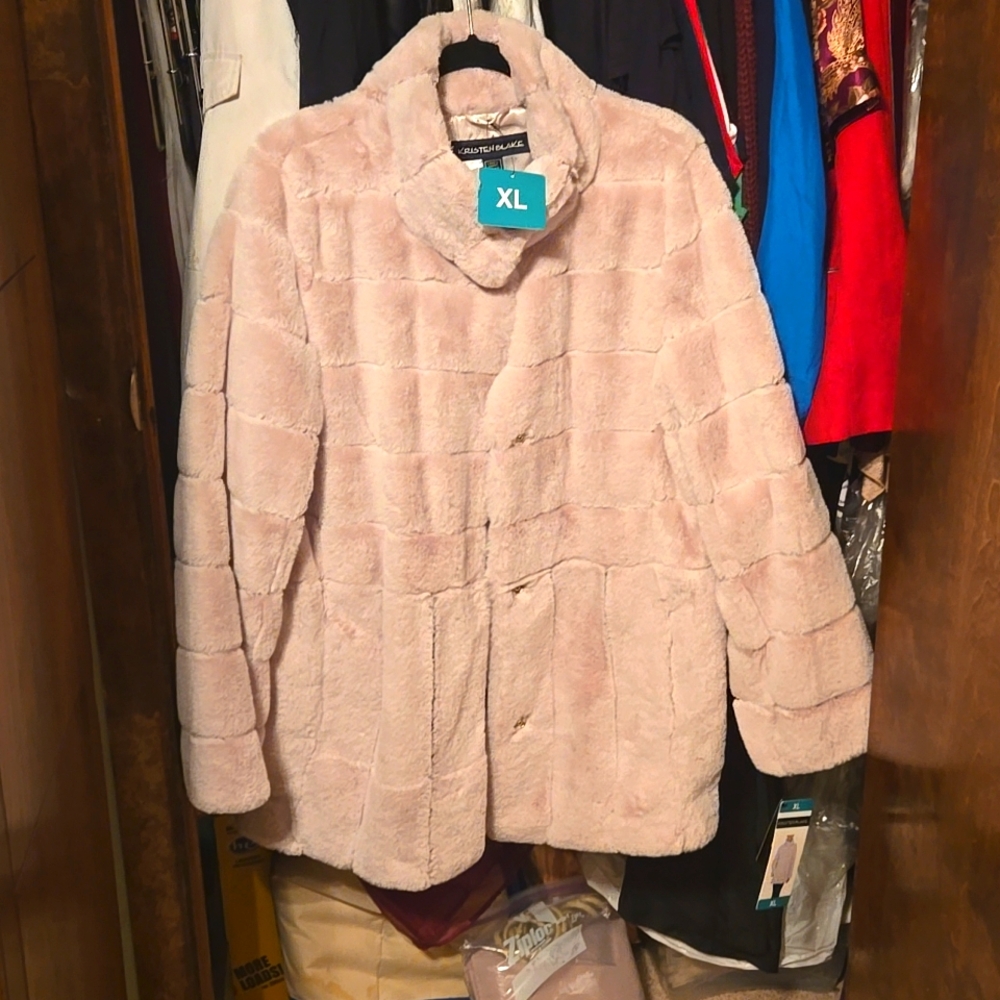 Faux fur blazer dress jacket